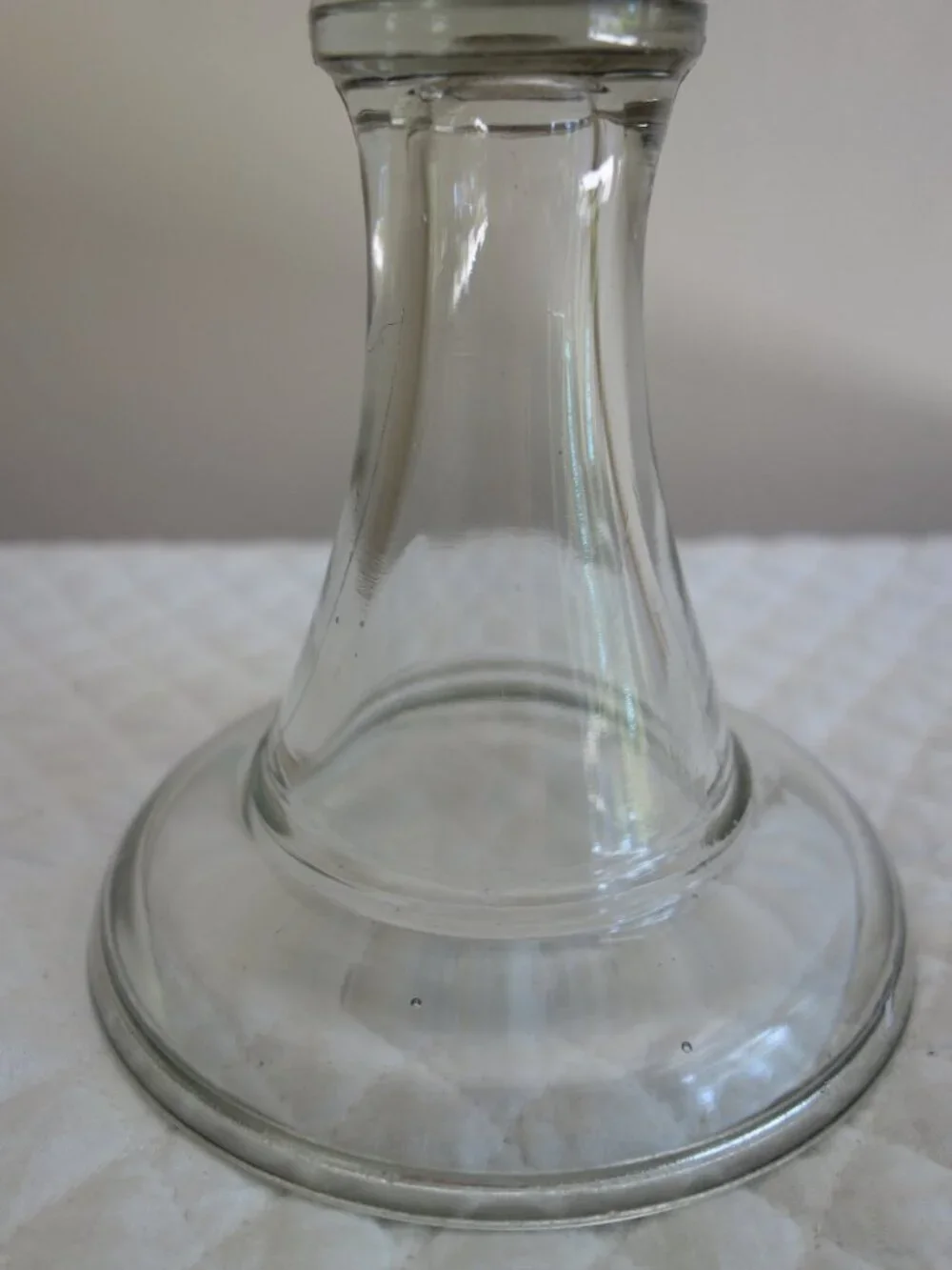 Antique / Vintage Clear Glass Oil Lamp – Base only
